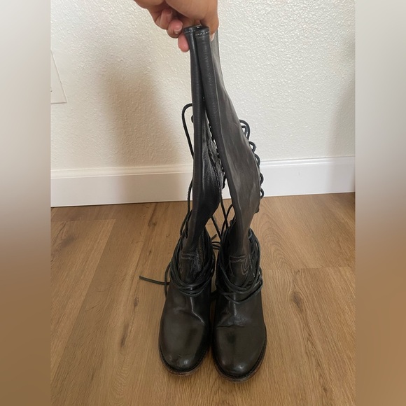 Freebird Black Coal Red Leather lace Up Women's Boots - Picture 3 of 10